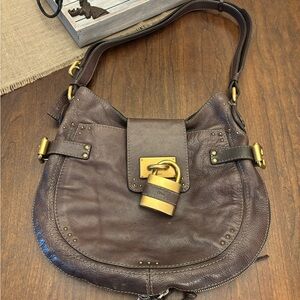 Chloe Paddington chocolate Brown Leather Hobo crossbody